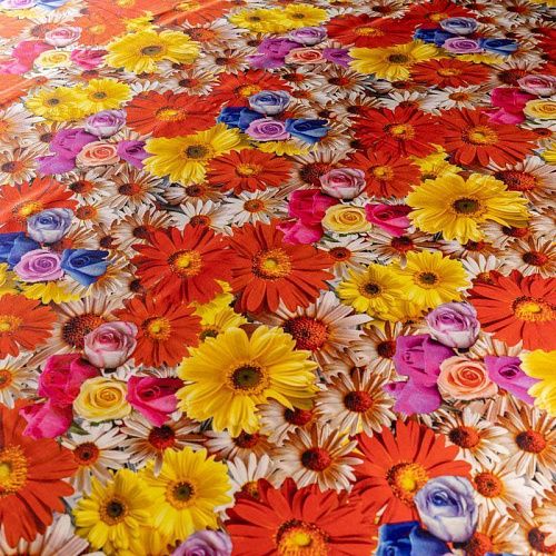 Шелк натуральный К2-406 белый принтованный