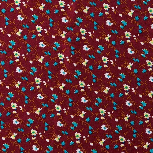 Штапель 069-09225 бордовый принтованный