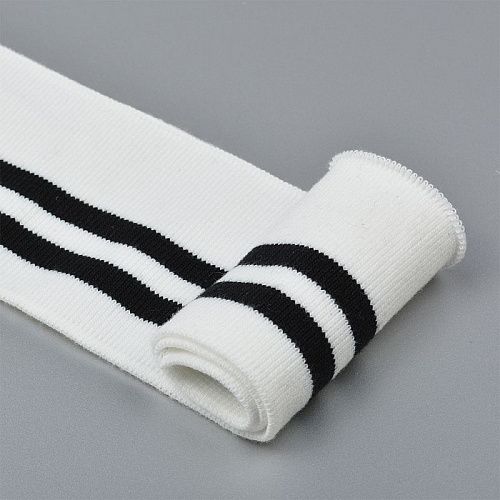 Подвяз трикотажный TBY 6х80 см с черными полосами 73003 белый