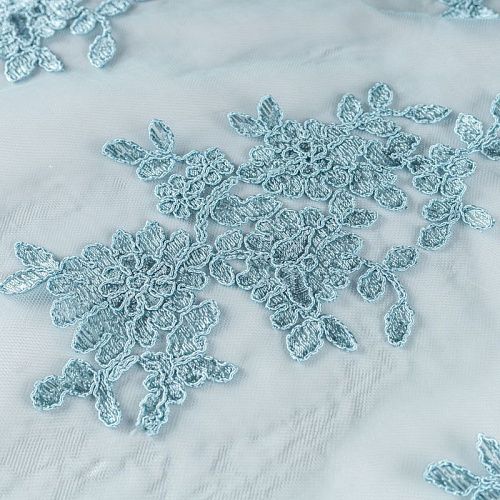 Гипюр К12-172 серо-голубой