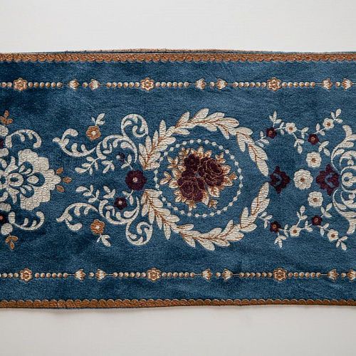 Бордюр велюровый 15,5 см 0000-357-104-025 синий с цветами