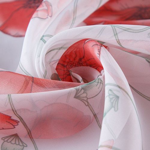 Тюль вуаль 03-01-13160 белый принтованный