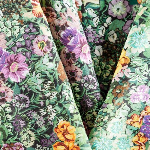 Вискоза 009-05878 зеленый принтованный