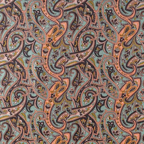 Шерсть плательная К36-058 бирюзово-зеленый принтованный