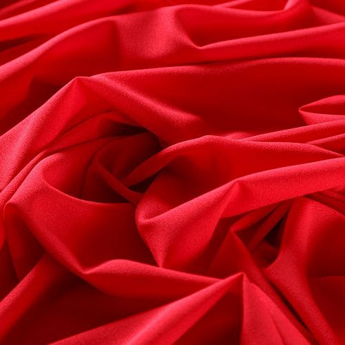 Крепдешин синтетический 029-07346 ярко-красный однотонный
