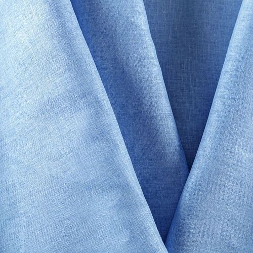 Лен-вискоза 035-08427 голубой деним однотонный