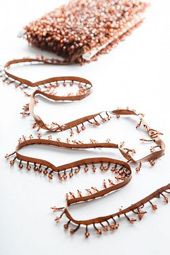 Бахрома 30 мм со стеклярусом PA0240-037 медно-коричневый