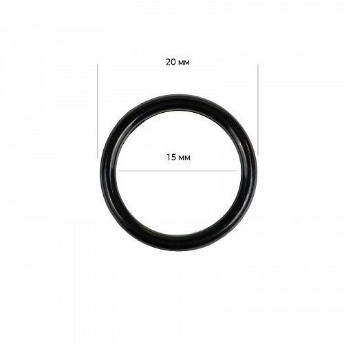 Кольцо для бюстгальтера TBY 15 мм пластик 2 шт 82610 черный 