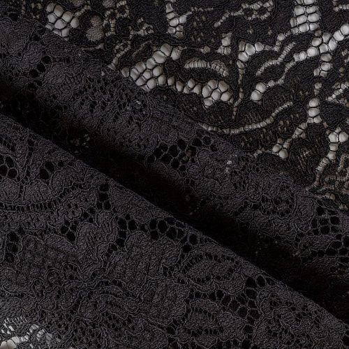 Гипюр К33-508 черный однотонный