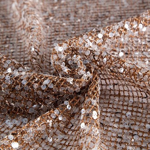 Сетка с пайетками 050-20754 коричневый меланж
