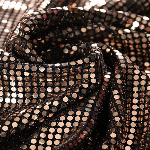 Трикотаж с пайетками 056-11080 черный/золото