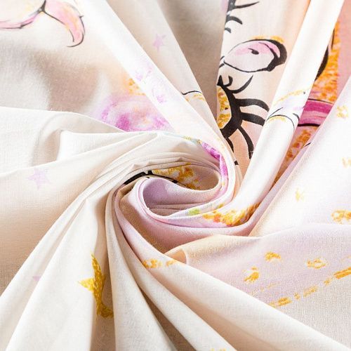 Перкаль 007-03505 кремовый принтованный