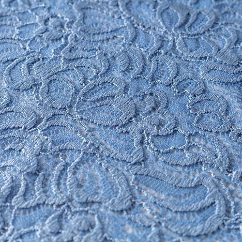 Гипюр К33-674 голубой однотонный