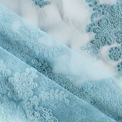 Гипюр К03-560 пыльно-голубой