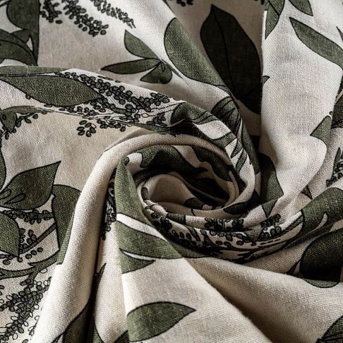 Лен натуральный К36-109 экрю принтованный