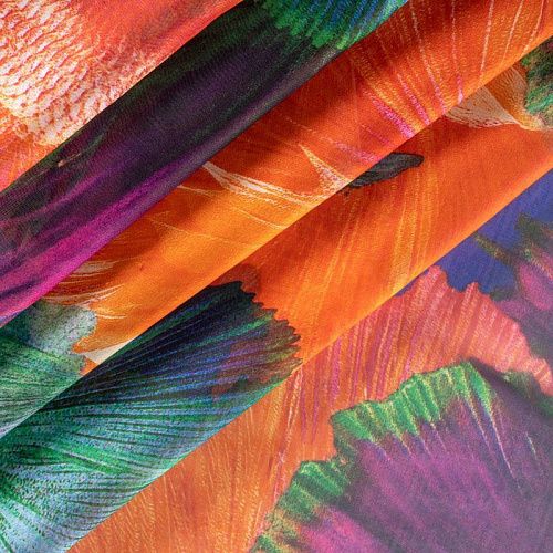 Шифон К33-248 синий принтованный