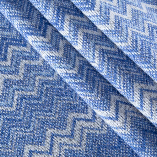 Трикотаж шерстяной вязаный Missoni 056-19778 бело-голубой