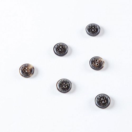 Пуговица с проколами 11 мм пластик 496538 темно-серый 