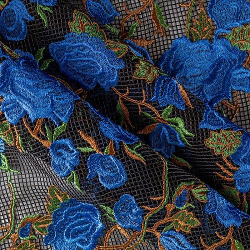 Вышивка на сетке К12-673 черный