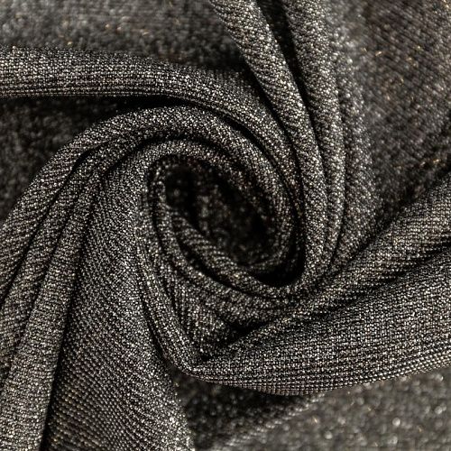 Трикотаж с напылением К33-971 темное серебро однотонный