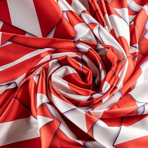 Шелк синтетический К33-214 белый принтованный