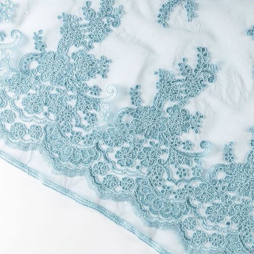 Гипюр К03-560 пыльно-голубой