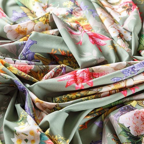 Вискоза "Лоренцо" 036-08163 шалфейный принтованный