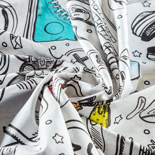 Перкаль 007-03499 белый принтованный