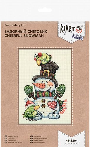 Набор для вышивания Klart 13х18 см 8-520 Задорный снеговик