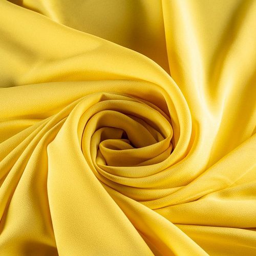 Крепдешин натуральный К36-202 желтый однотонный