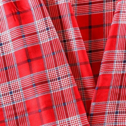 Штапель 069-08321 красный принтованный