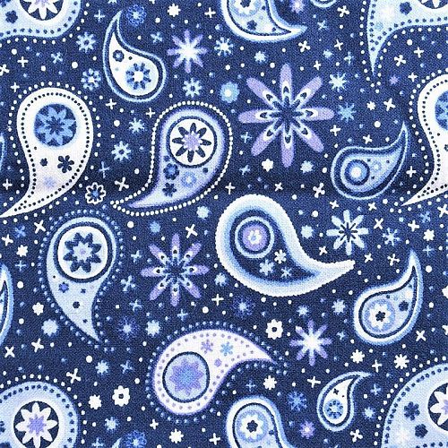 Фланель 060-11029 синий принтованный