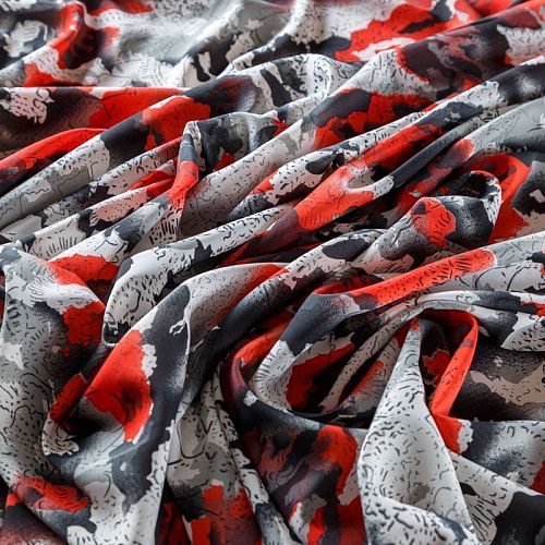 Креп-шифон 027-02907 белый принтованный