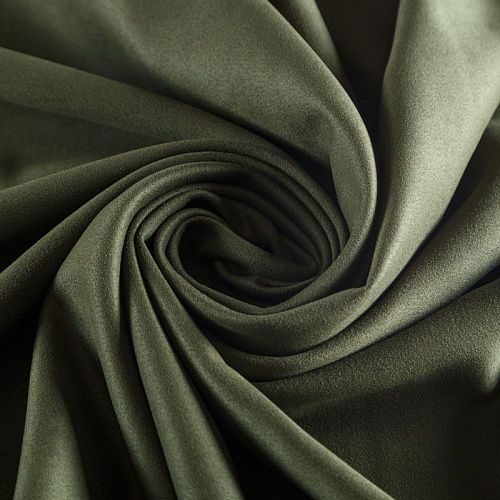 Замша искусственная 018-05646 зеленый хаки однотонный