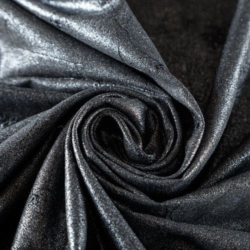 Лен натуральный с вышивкой и напылением 035-07919 антрацит