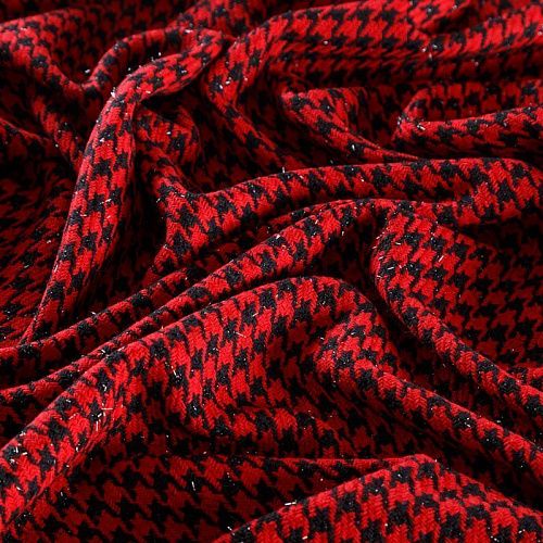 Твид 052-05411 черно-красный пье-де-пуль